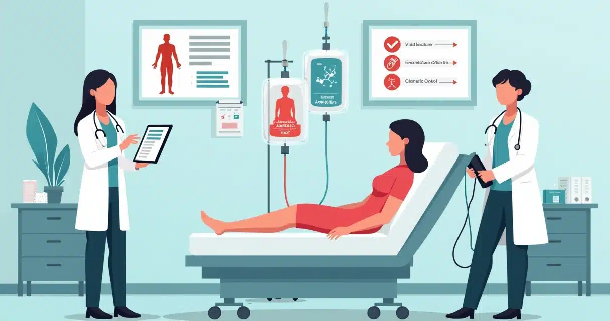 Ilustração de profissional de saúde avaliando paciente com suspeita de choque tóxico menstrual